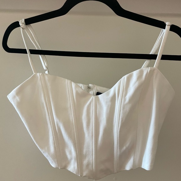 Lulu’s Radiating Romance White Sleeveless Cropped Bustier Top - BNWT - Size M - Picture 5 of 9
